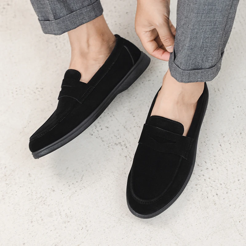 Echtes Leder Männer Casual Schuhe Luxus Marke Atmungsaktive Slip auf Schwarz Driving Schuhe Mokassins Plus Größe 39-45 Weiche Männer müßiggänger