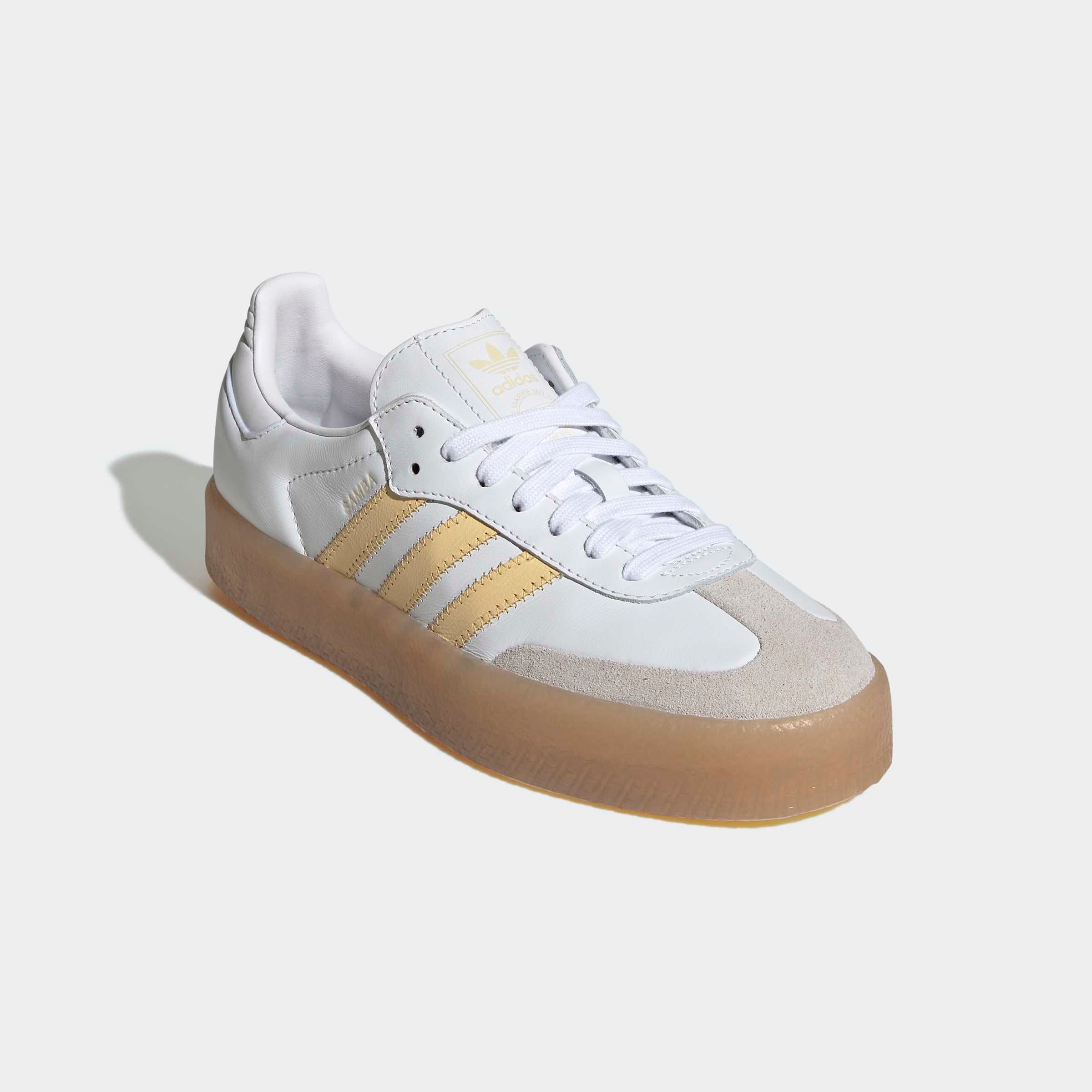 Sneaker ADIDAS ORIGINALS "SAMBAE", Damen, Gr. 37, cloud weiß, orange tint, semi ice tangerine, Leder, Schuhe Sneaker