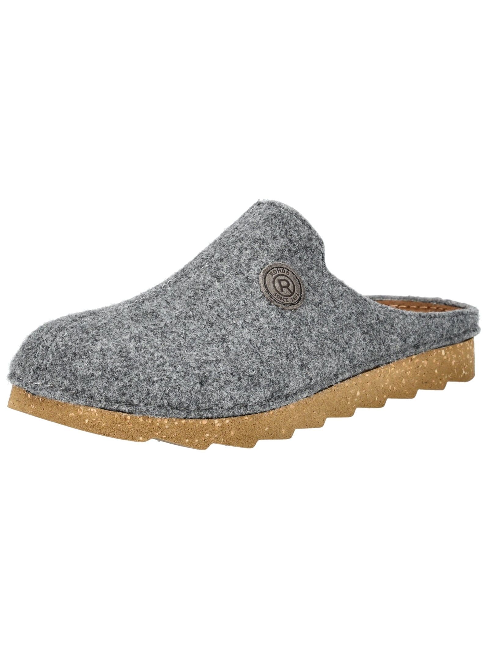 Hausschuh ROHDE "Rohde Hausschuhe Filz", Herren, Gr. 45, grau, Filz, Schuhe Hausschuh