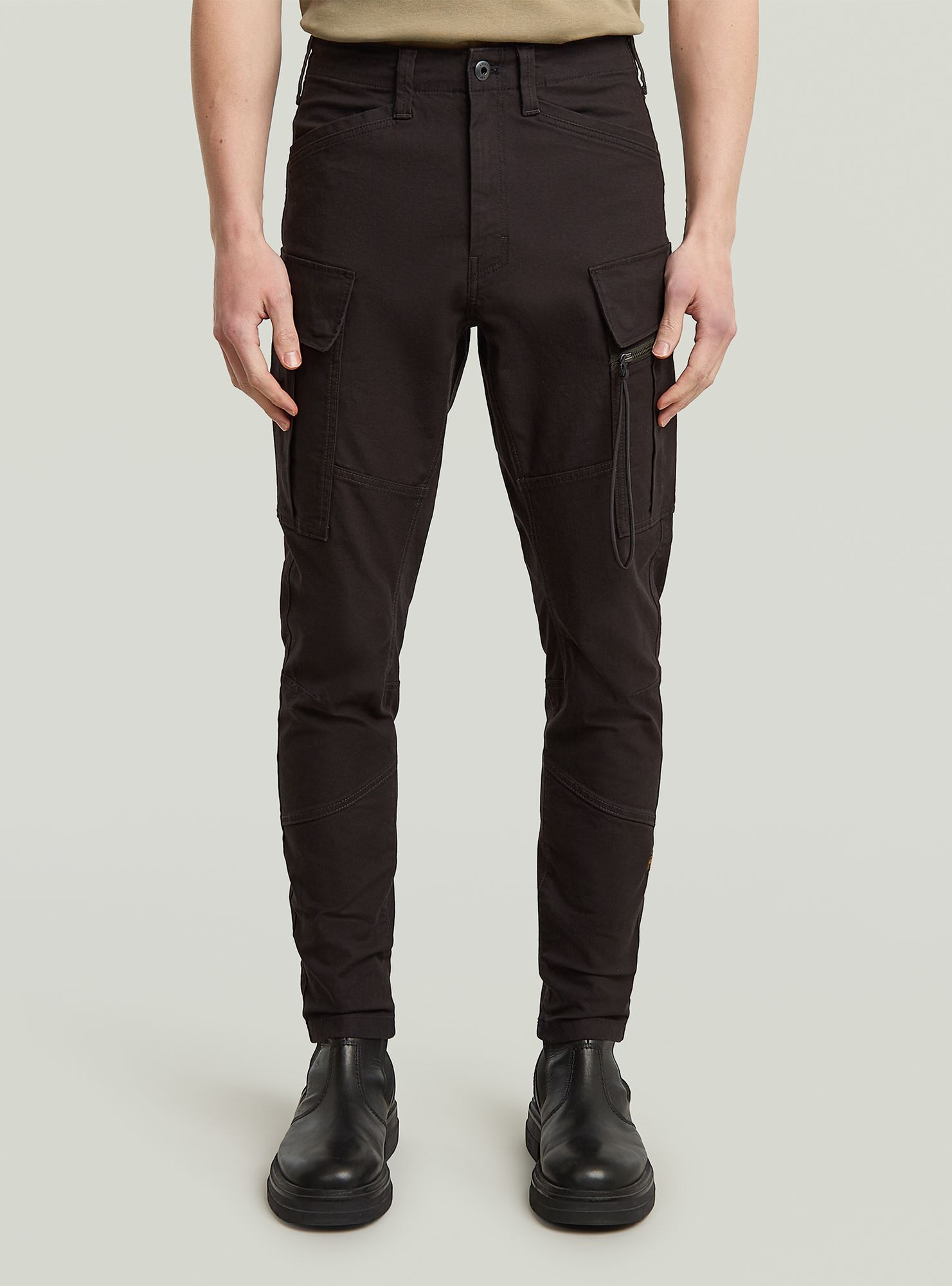 Cargohose G-STAR "Zip Pocket 3D Skinny Cargohose 2.0", Damen, Gr. 30, Länge 32, dk schwarz, Obermaterial: 50% Baumwolle, 48% Baumwolle, 2% Elasthan, Hosen Cargohose