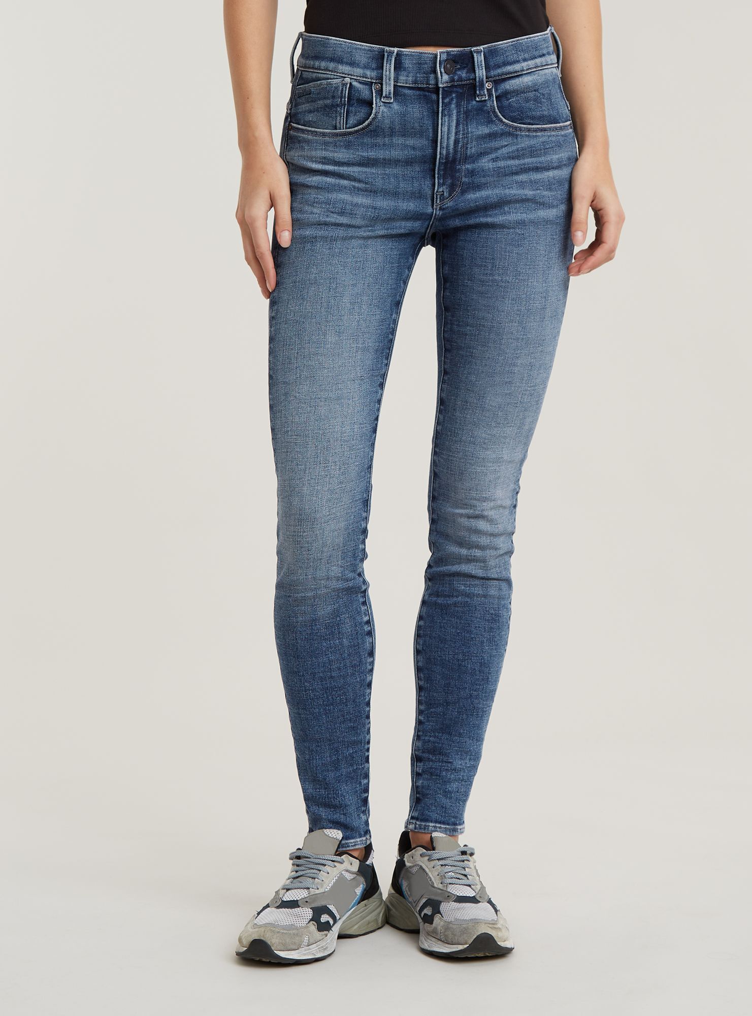 5-Pocket-Jeans G-STAR "Lhana Skinny Jeans", Damen, Gr. 23, Länge 30, faded cascade, Obermaterial: 65% Baumwolle, 27% Baumwolle, 6% Elastomultiester, 2% Elasthan, Jeans 5-Pocket-Jeans
