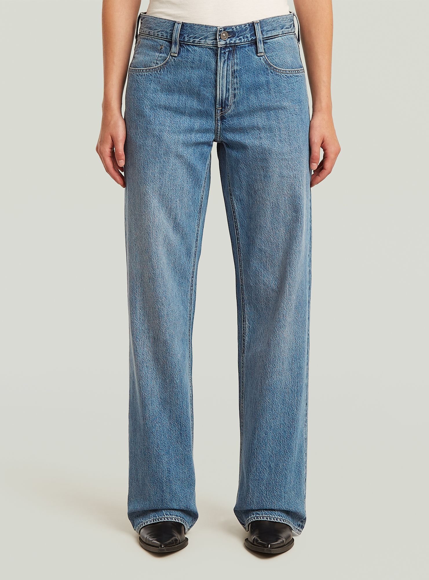 5-Pocket-Jeans G-STAR "Judee Low Waist Loose Jeans", Damen, Gr. 28, Länge 28, faded blau glacier, Obermaterial: 100% Baumwolle, Jeans 5-Pocket-Jeans