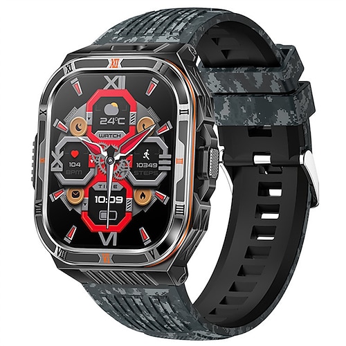 ht38 Outdoor-Sport-Smartwatch, 2,01 Zoll, Bluetooth, Telefonie, KI-Sprachsteuerung, Sport- und Fitnessfunktionen, Kompass, LED-Taschenlampe Image