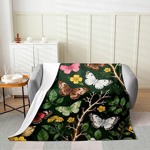 Tapisserie Decke Fleecedecken Schmetterling Ästhetisch Mystiker Sofa Bett Dekorative Decke Warme Decke Film Wohndeko Image