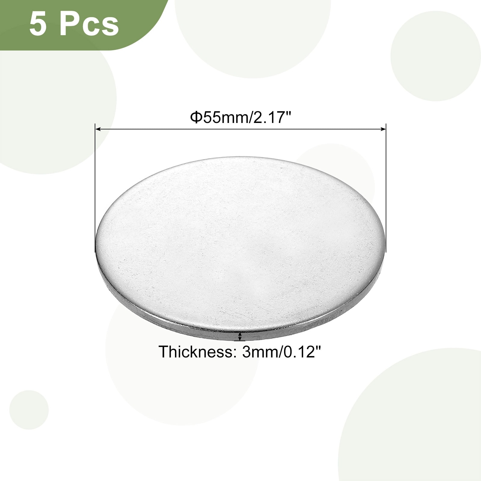 Stainless Steel Disc, Stainless Steel Flat Round Sheet Blank Round Circle Plate for Crafts Metal Stamping and Jewelry Making