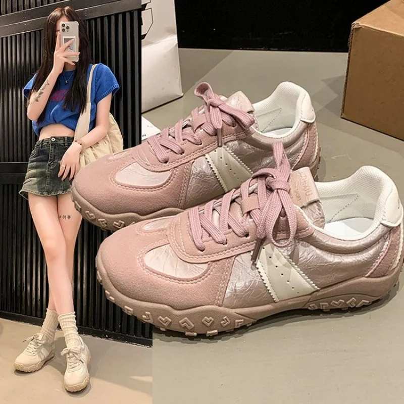 2025New Frühling Sommer Retro Deutsch Training Schuhe für Frauen Dicke Sohle Höhe Zunehmende frauen Schuhe Casual Sport Schuhe