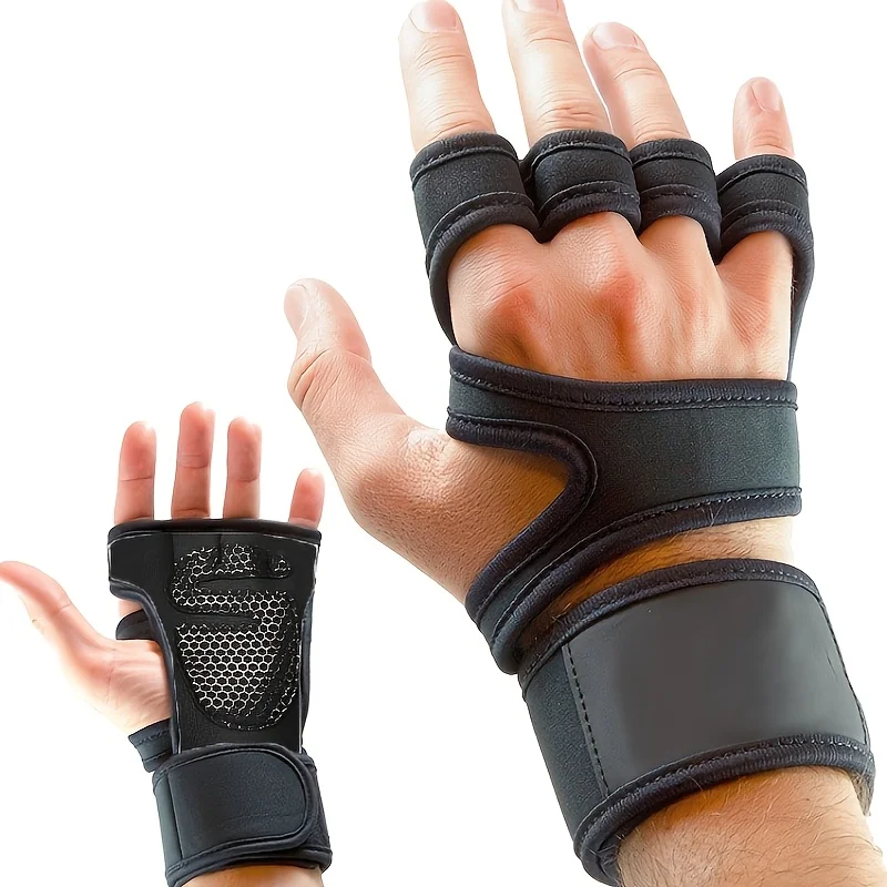 1 Paar Trainings-Sporthandschuhe für Männer und Frauen, Workout, Fitness, Bodybuilding, Gewichtheben, Fitnessstudio, Hand, Handgelenk, Handflächenschutz, Hanteln Image