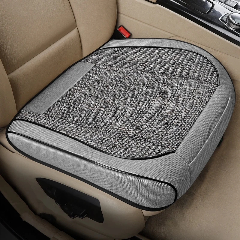 Universal Auto Sitzbezüge Atmungsaktive Leinen Vordersitz Schutz Kissen Klassische Sitz Dekoration Schutz Matte Zubehör Image