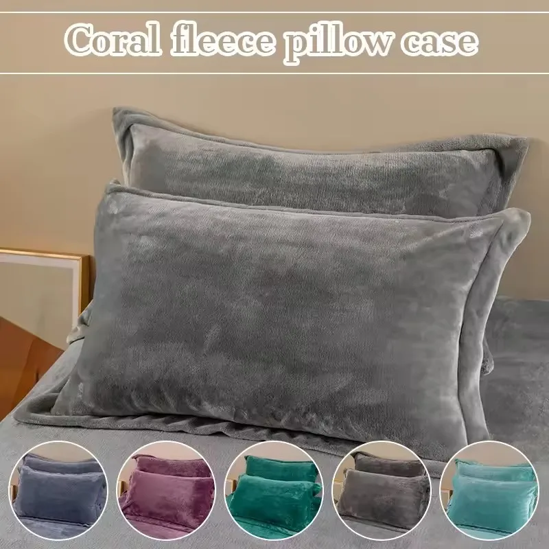 1/2 stücke Weiche Flanell Kissenbezug Winter Warme Kissen Kissen Abdeckung Erwachsene Kinder Bequeme Schlafen Hause Sofa Werfen Kissen Abdeckung Image