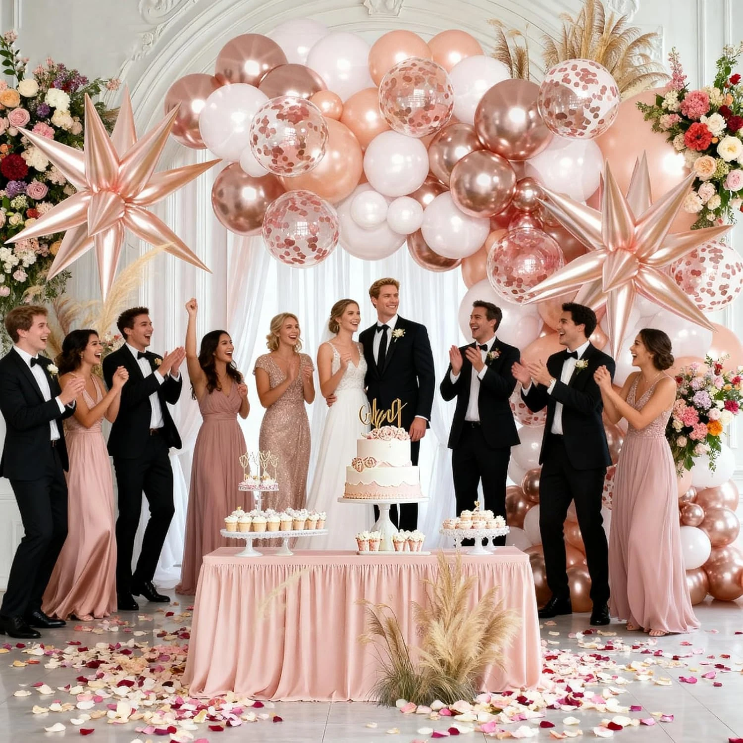 140 teile/satz Rose Gold Latex Ballons Bogen Girlande Kit Hochzeit Valentinstag Dekoration Engagement Einzelnen Party Supplies Ball Image