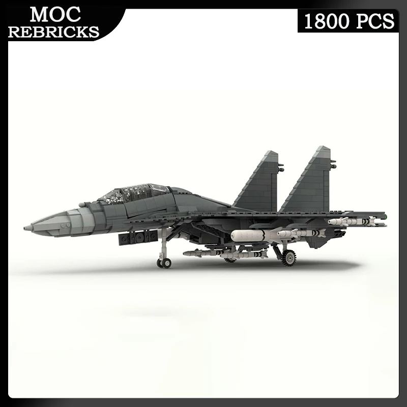 MOC WW II Military Serie UNS Air Force J-16 Kampfjet Baustein Flugzeug DIY Modell Ziegel Spielzeug Kinder Weihnachten Geschenk Image
