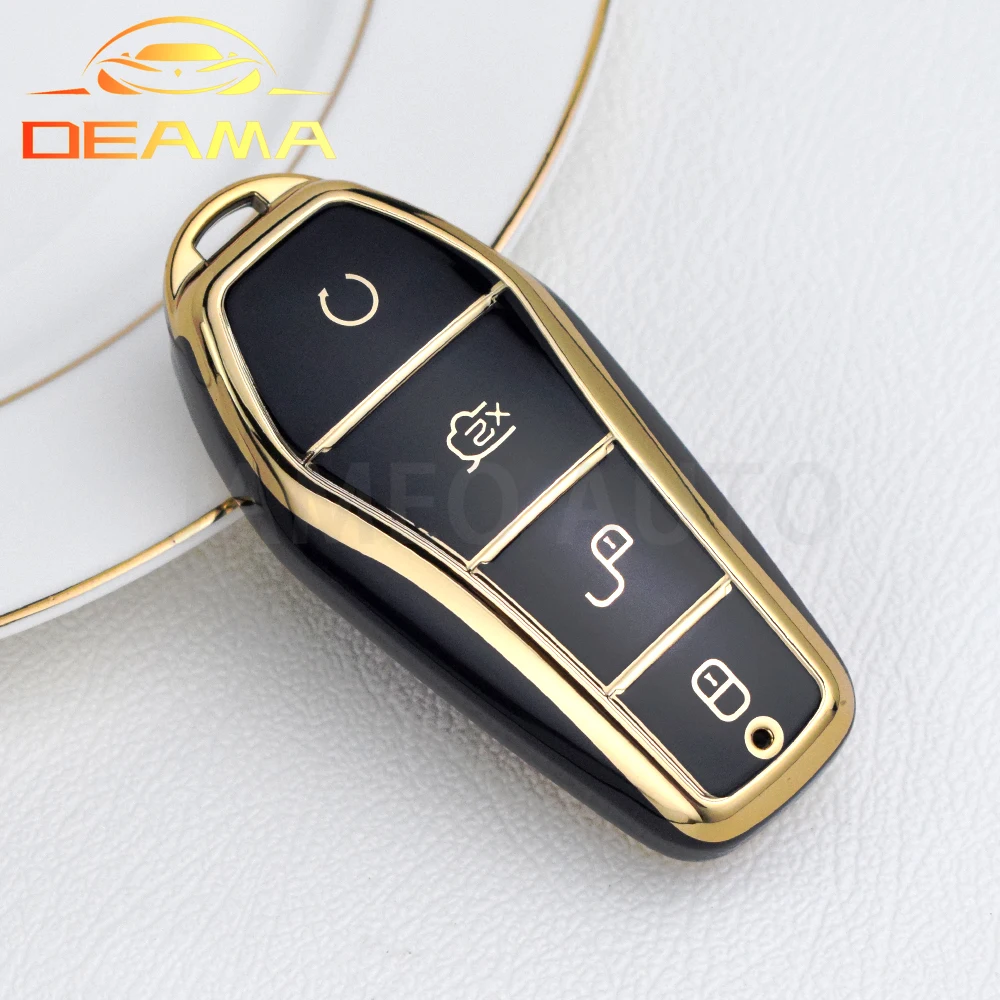 4-Tasten-TPU-Schlüsselhülle für BYD Atto 3 Qin Plus DMI Han EV Dolphin, weiche Fernbedienungsschutzhülle, langlebiges Zubehör Image