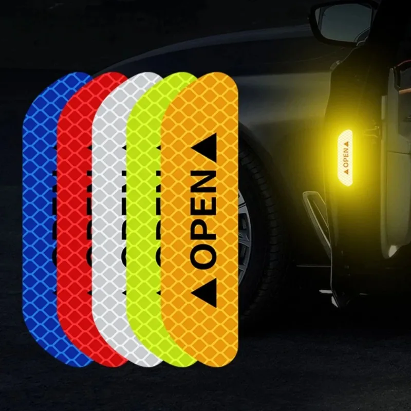 Reflektierende Auto Tür Aufkleber Sicherheit Öffnung Warnung Reflektor Band Aufkleber Auto Zubehör Außen Innen Reflektor Aufkleber Image