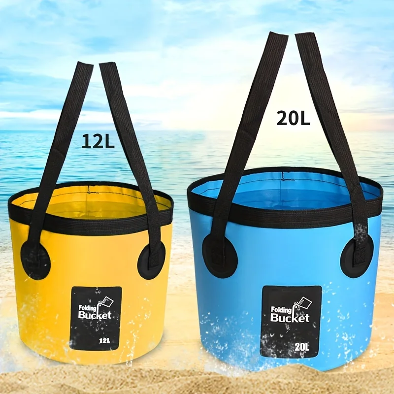 2 stücke Faltbare Eimer Camping Wasser Lagerung Container Tragbare Falten Waschbecken Für Reisen Wandern Angeln Bootfahren Garten Image