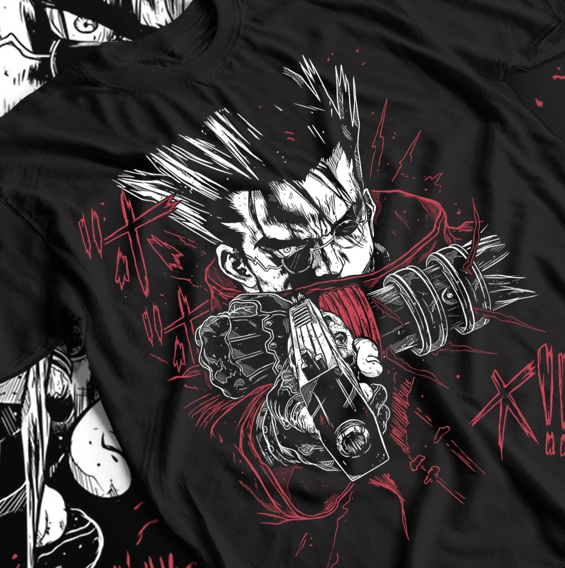 Trigun T-Shirt Vash Anime Manga Geschenk Schwarzes Hemd für Männer und Frauen Sommer Baumwolle Bequemes lockeres Mode-T-Shirt Kurzarm Image