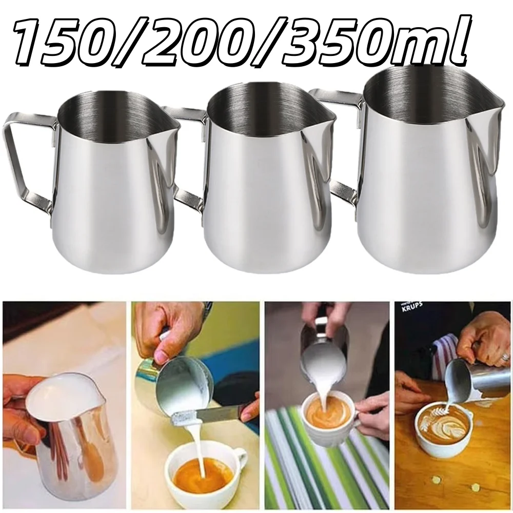 150/200/350 ml Milch Krüge Mode Edelstahl Latte Frostbite Kunst Tasse Ziehen Blume Jar, Der milch Tassen Kaffee Zubehör Image