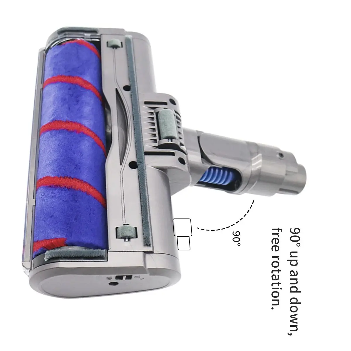 Geeignet für Dyson V7 V8 V10 V11 V15 Staubsauger, Staubsauger-Bürstenkopf, LED-Licht, weiche Rolle, einstellbare Saugkraft, Doppelrolle Image