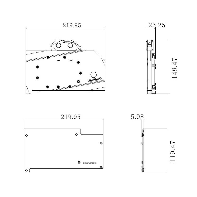 Bykski Vollständiger Wasserblock für Gigabyte Radeon RX 9070 XT GAMING OC 16G Kartenkühler mit Rückplatte, A-GV9070GMOC-X Image