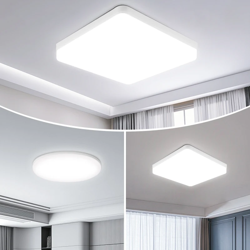LED-Panel-Lampe, Kronleuchter, quadratisch, kreisförmig, Deckenlampe, weißes Licht, Pendelleuchte, Küche, Schlafzimmer, Badezimmer, Wohnzimmer, Treppe, Veranda