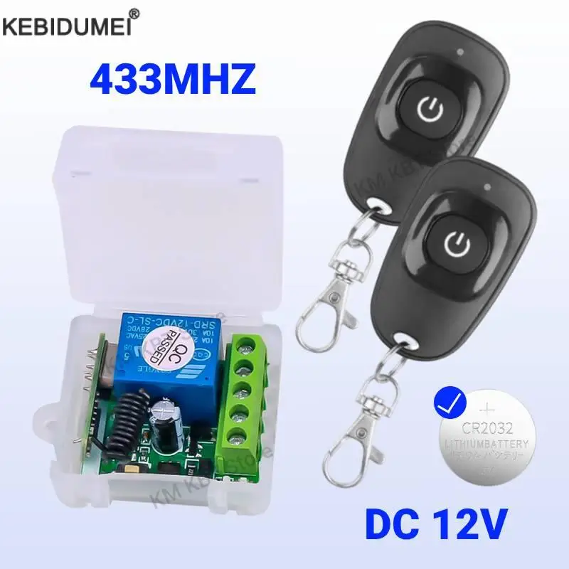 433 Mhz Universal Wireless Fernbedienung Schalter DC 12 V 1CH Relais Empfänger Modul RF EV1527 Lernen Code Sender Image