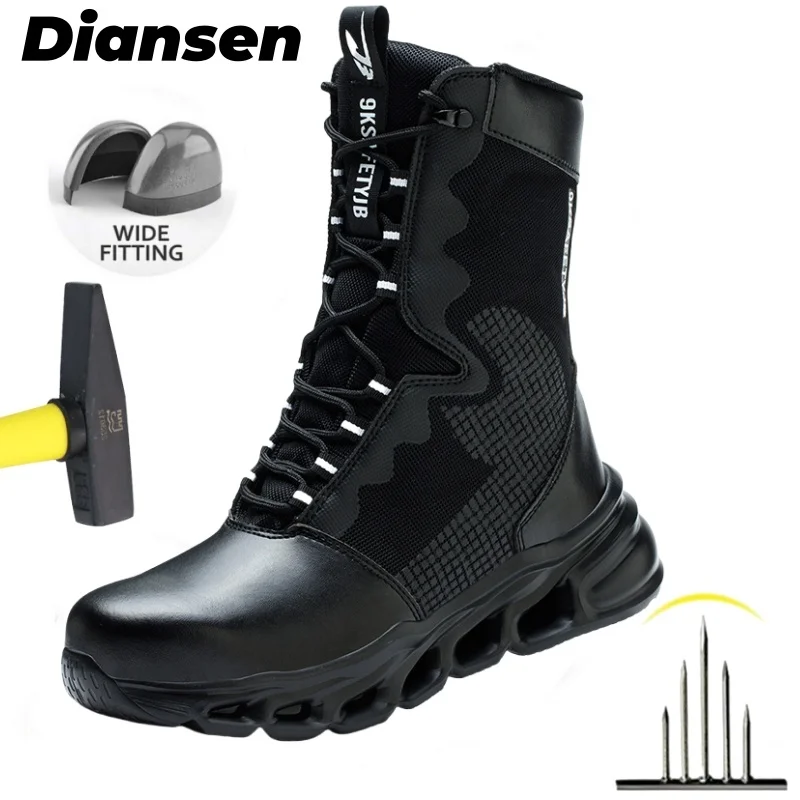 Chaussures de sécurité de travail pour hommes chaussures de travail à bout en acier haut nouvelles chaussures de sécurité Anti-crevaison bottes de sécurité pour femmes chaussures indestructibles pour