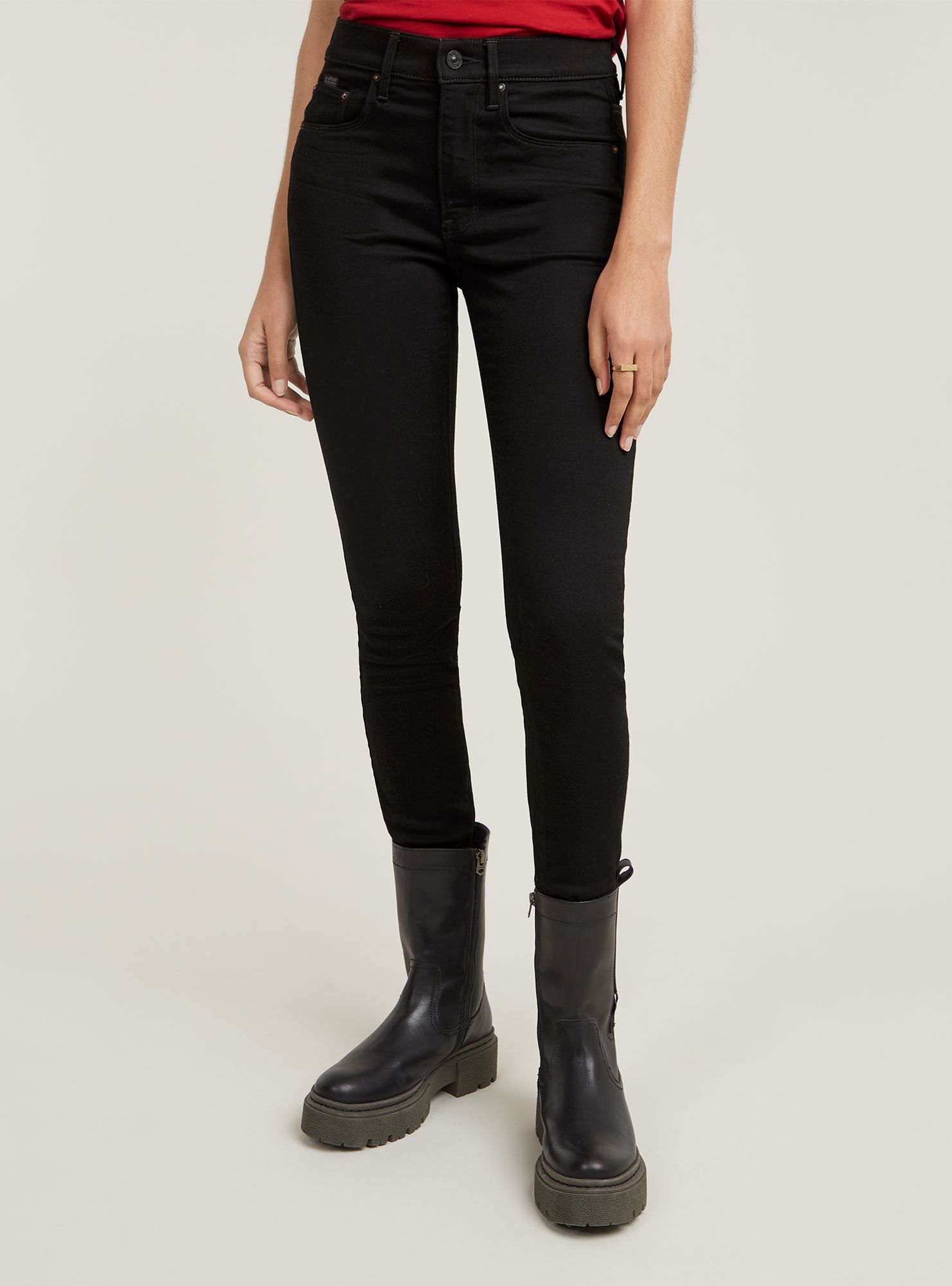 5-Pocket-Jeans G-STAR "3301 Skinny Jeans", Damen, Gr. 26, Länge 30, pitch schwarz, Obermaterial: 26% Baumwolle, 7% Elastomultiester, 1% Elasthan, Jeans 5-Pocket-Jeans