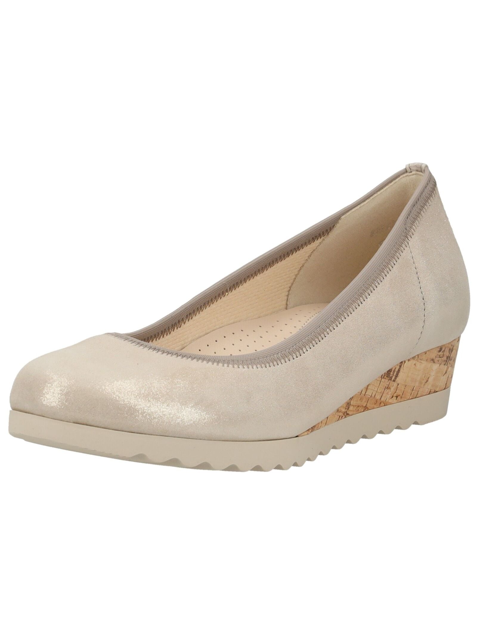 Keilpumps GABOR COMFORT "Gabor Comfort Pumps Leder", Damen, Gr. 41, beige lack, Leder, Schuhe