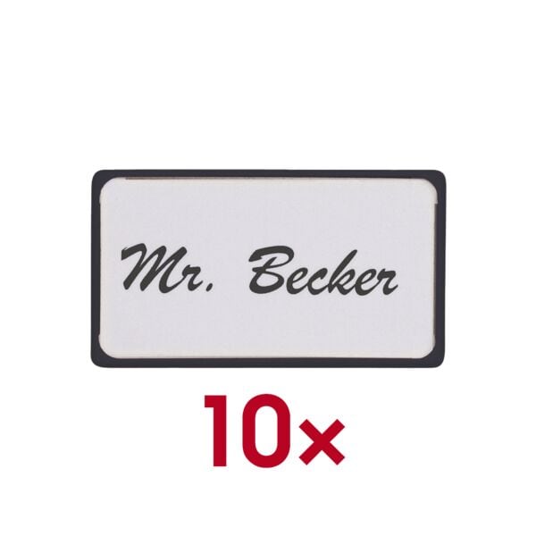 MAUL Namensschilder mit Magnet 45,0/10,0 mm 10 Stück schwarz, 4.5x1 cm Image