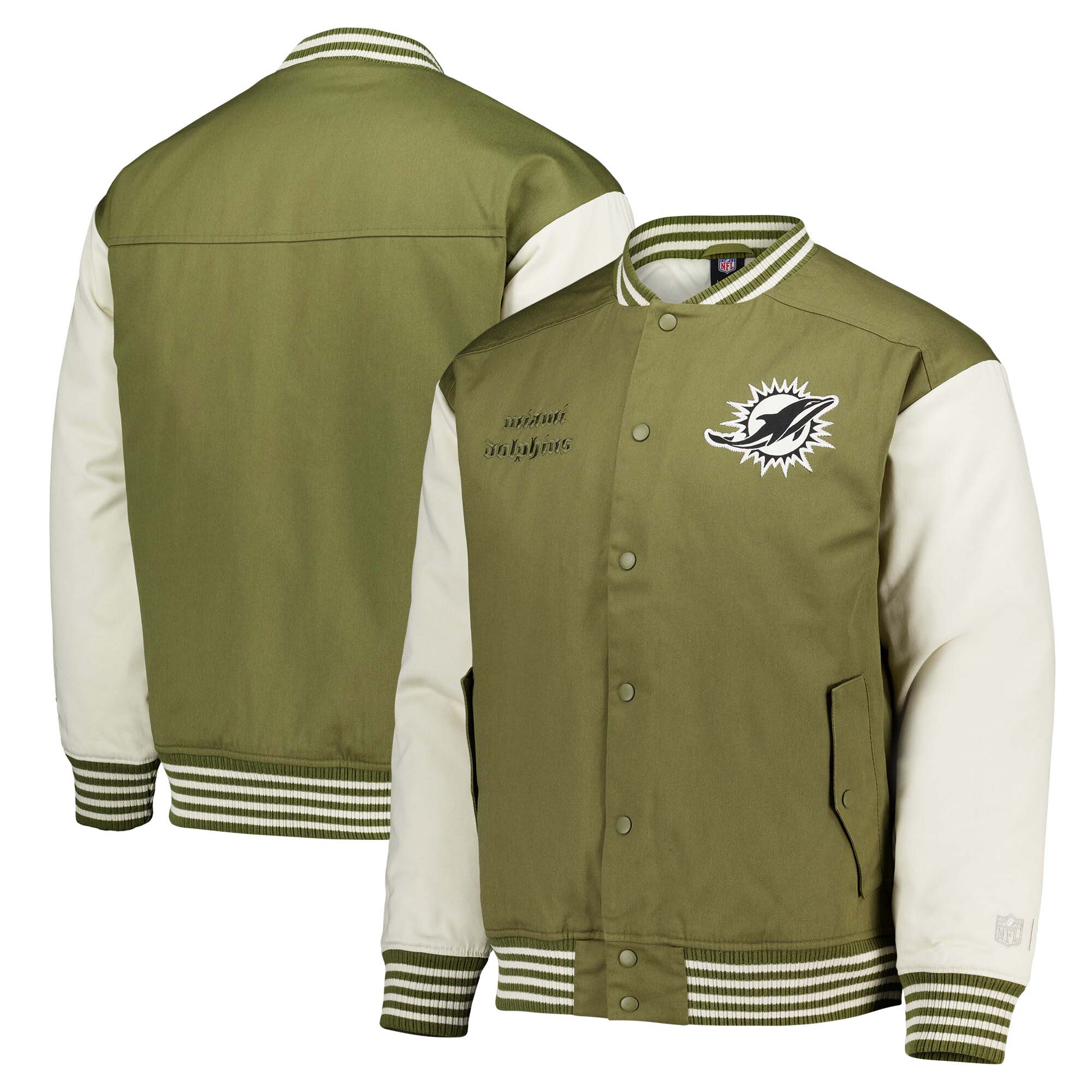 Miami Dolphins Elements Varsity Jacke - Safari - Herren Image