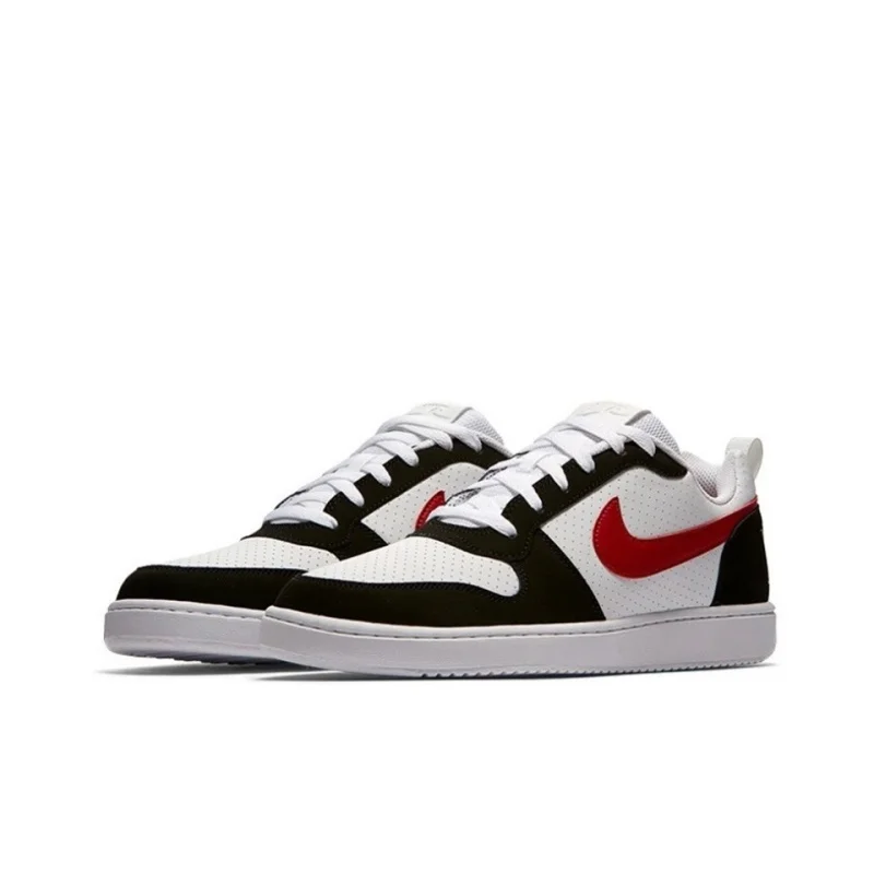 Nike's neue einfache Version von Air Force 1, bequeme und langlebige Outdoor-Herren-Skateboardschuhe, Court Borough stoßdämpfende, leichte, stabile Low-Top-Sneaker, schwarzes und rotes Farbschema mit