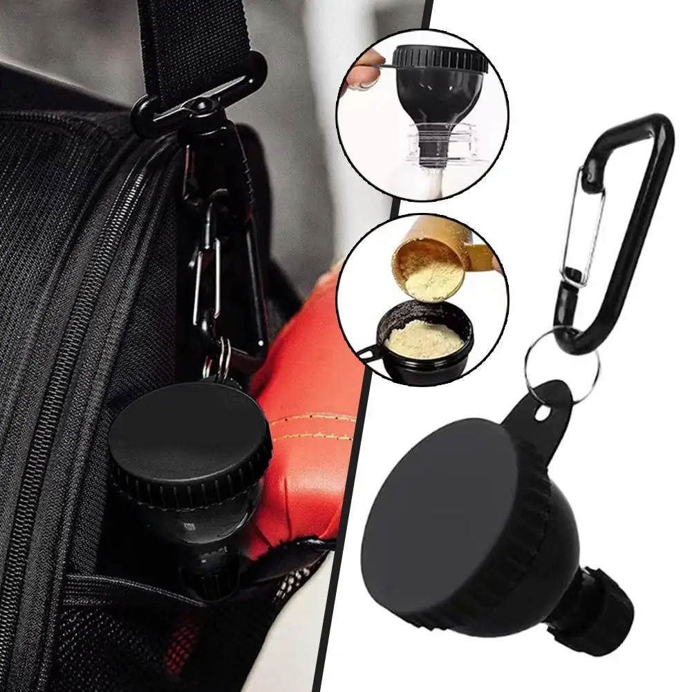Tragbare Bergsteigen Taste Pulver Box Trichter Sport Fitness Pulver Box 50ML Schlüsselbund Bergsteigen Taste Pulver Box Image