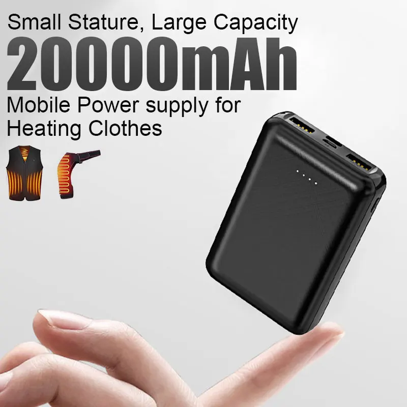 20000 mAh Neue Power Bank Tragbare USB Ladegerät Schnelle Lade Externe Batterie Pack Heizung Weste Jacke Schal Socken Handschuh Ausrüstung Image