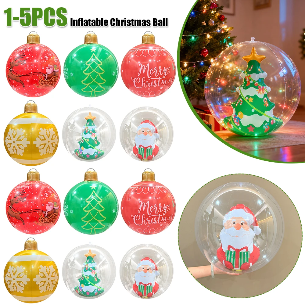Aufblasbarer Weihnachtskugel aus PVC, großer dekorierter Ball für den Außenbereich, Weihnachtsdekoration für den Außenbereich, Neujahrs-Weihnachtsschmuck Image