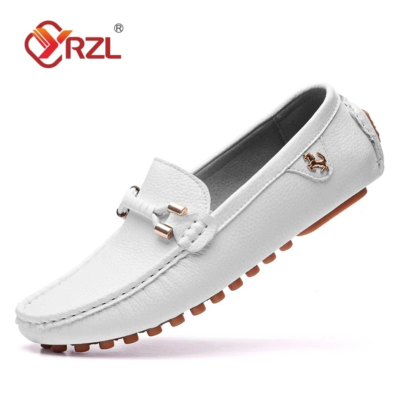 YRZL Loafer für Herren 2026 Neue handgemachte Mokassins Herren Flats Casual Lederschuhe Luxuriöse bequeme Herren-Loafer Größe 48, Schuhe für Herren
