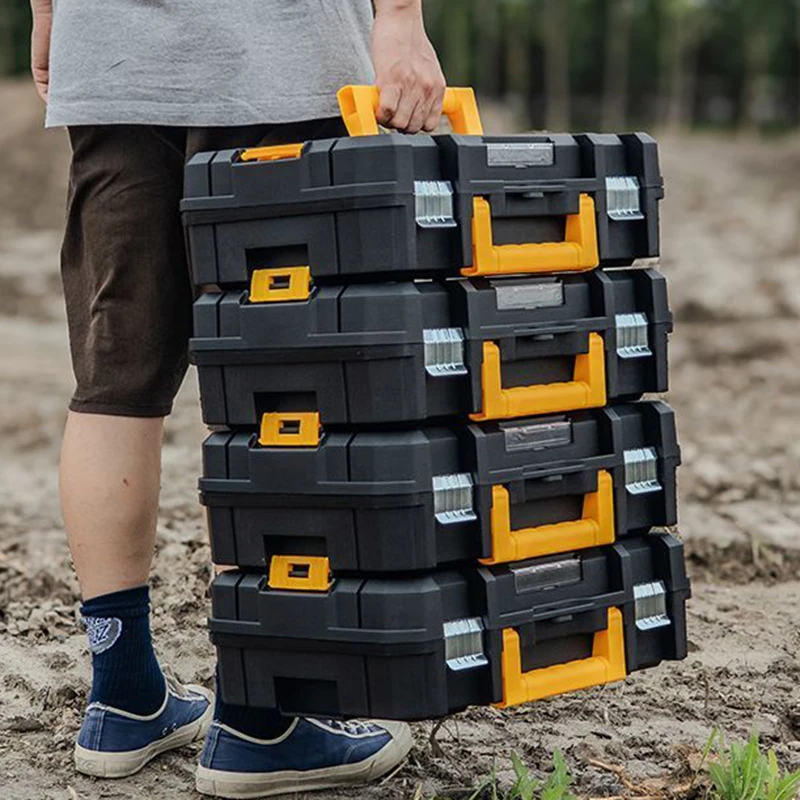 Mallette à outils empilée, boîte à outils de rangement de matériel Portable, clé de perceuse électrique, batterie au Lithium, organisateur d'outils, boîte à outils domestique
