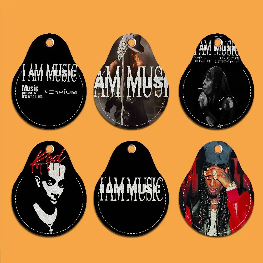 Hip Hop Playboi Carti I Am Music PU Kartenhalter Schlüsselanhänger Schlüsselanhänger Türschloss Zugang Tags Kartenetui Schlüsselzugangskarte Schlüsselanhänger Ring Image
