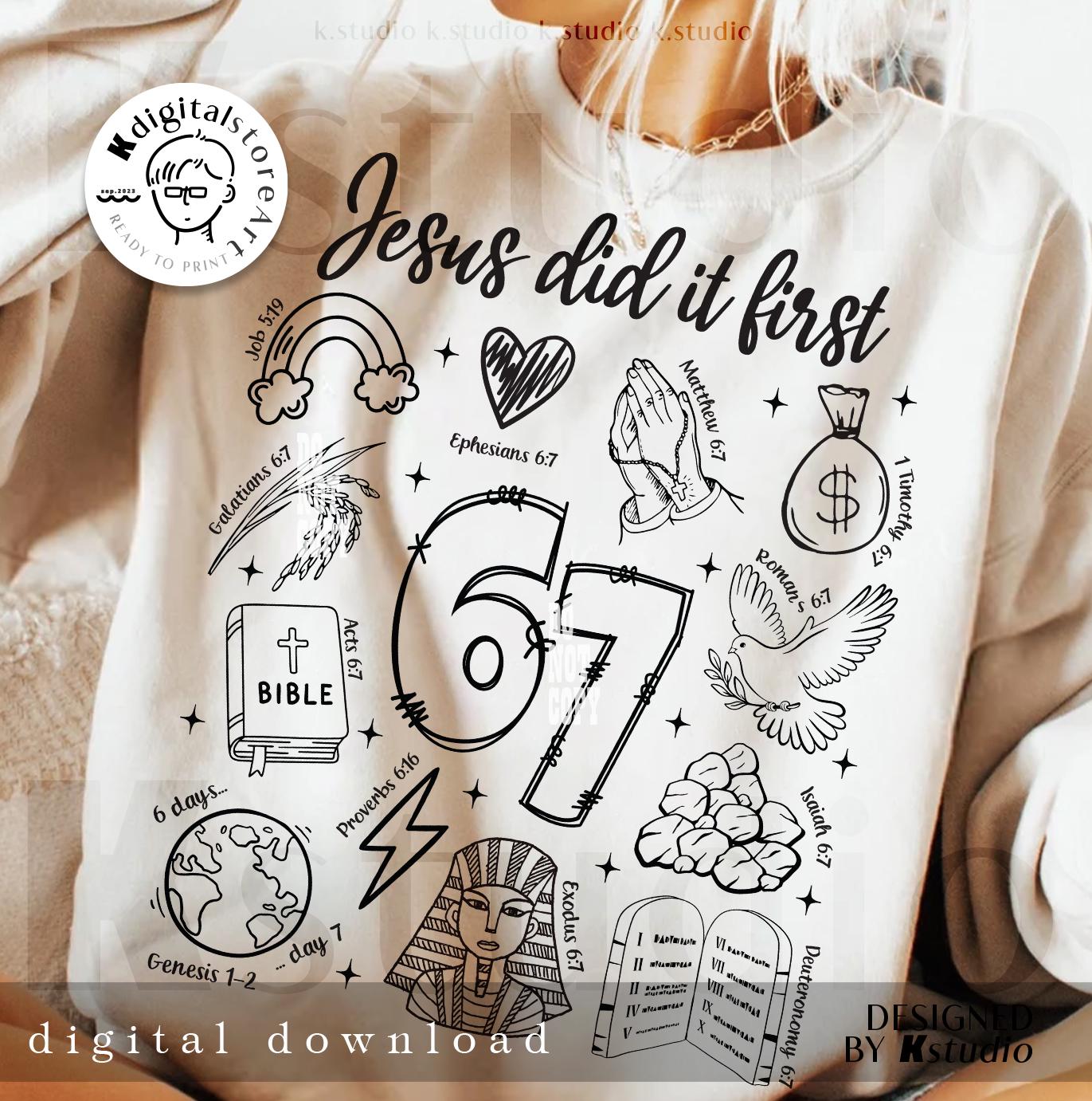 Gesù lo ha fatto per primo PNG, Meme cristiano di tendenza 6 7 PNG, Sei sette virale PNG, Meme divertente 6 7 PNG, Sei sette PNG, 6 7 è ciò che Dio co