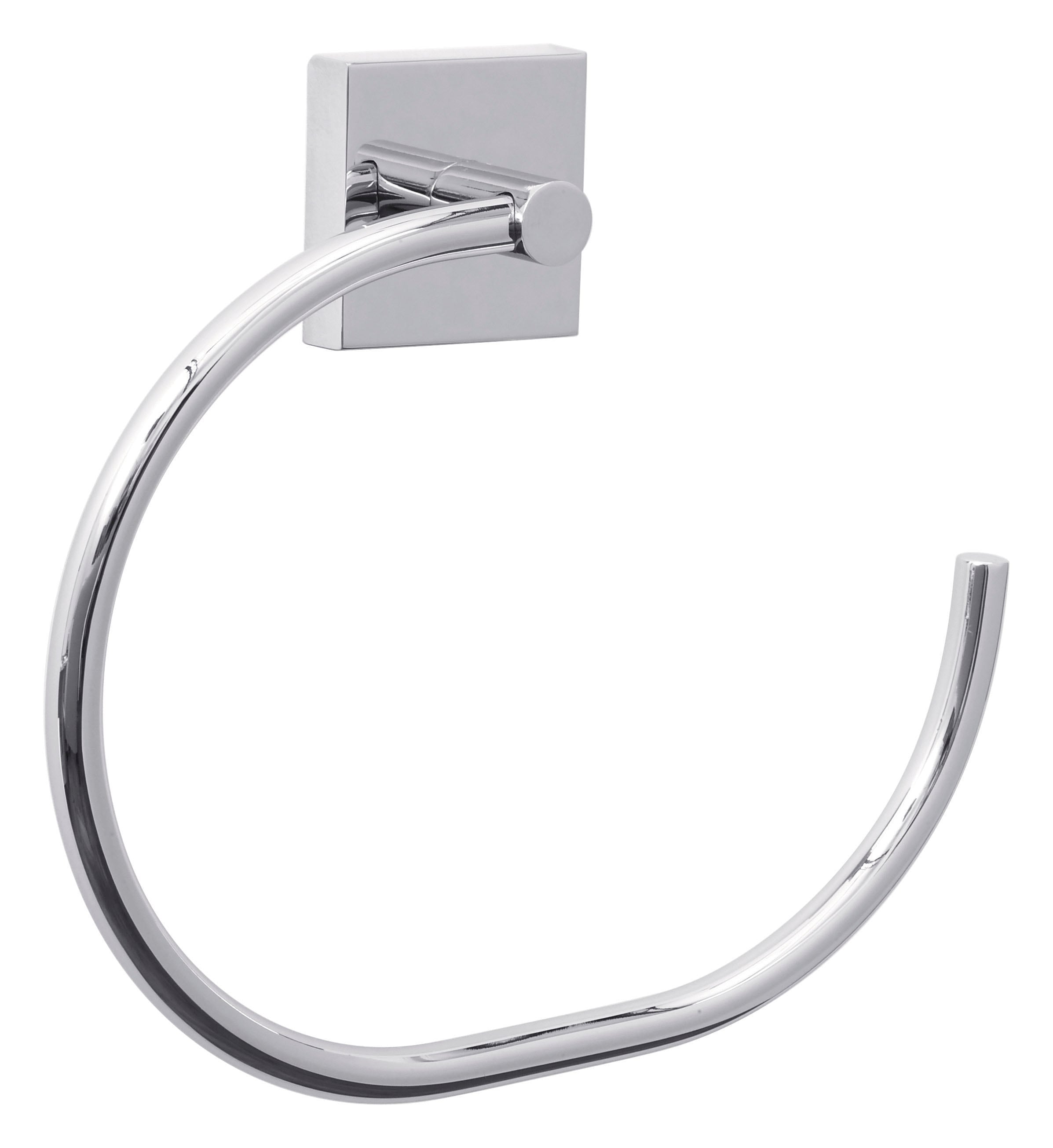 Handtuchstange TESA "EKKRO Badetuchstange ohne Bohren - 5 cm : 64,5 cm : 6,0 cm", chrome, B:19,5cm H:6,5cm T:20,5cm, Handtuchhalter, Handtuchstange, selbstklebende Handtuchhalterung - chrom - silber glänzend