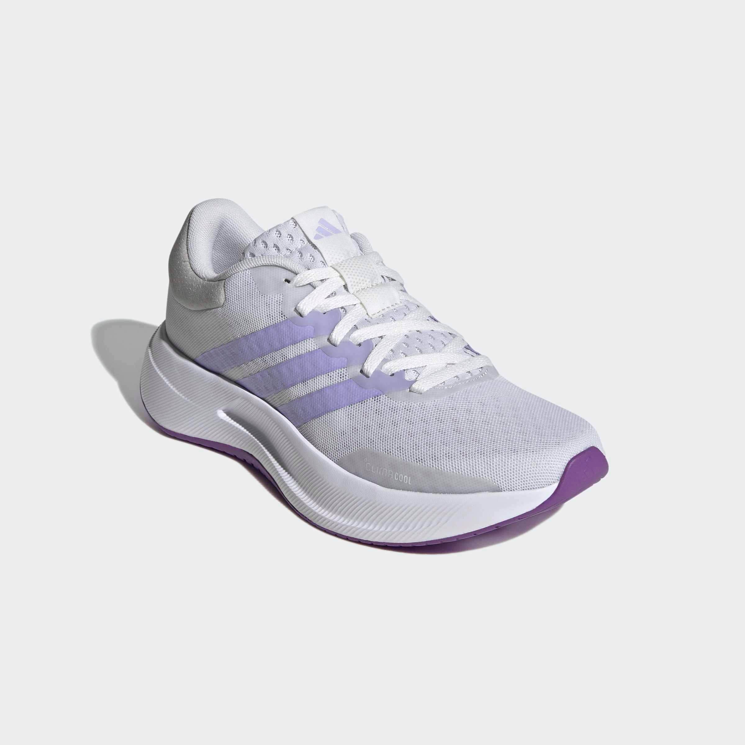 Laufschuh ADIDAS PERFORMANCE "TREADMOVE", Damen, Gr. 38, crystal weiß, glow lila, grau one, Synthetik, Textil, Schuhe Laufschuh