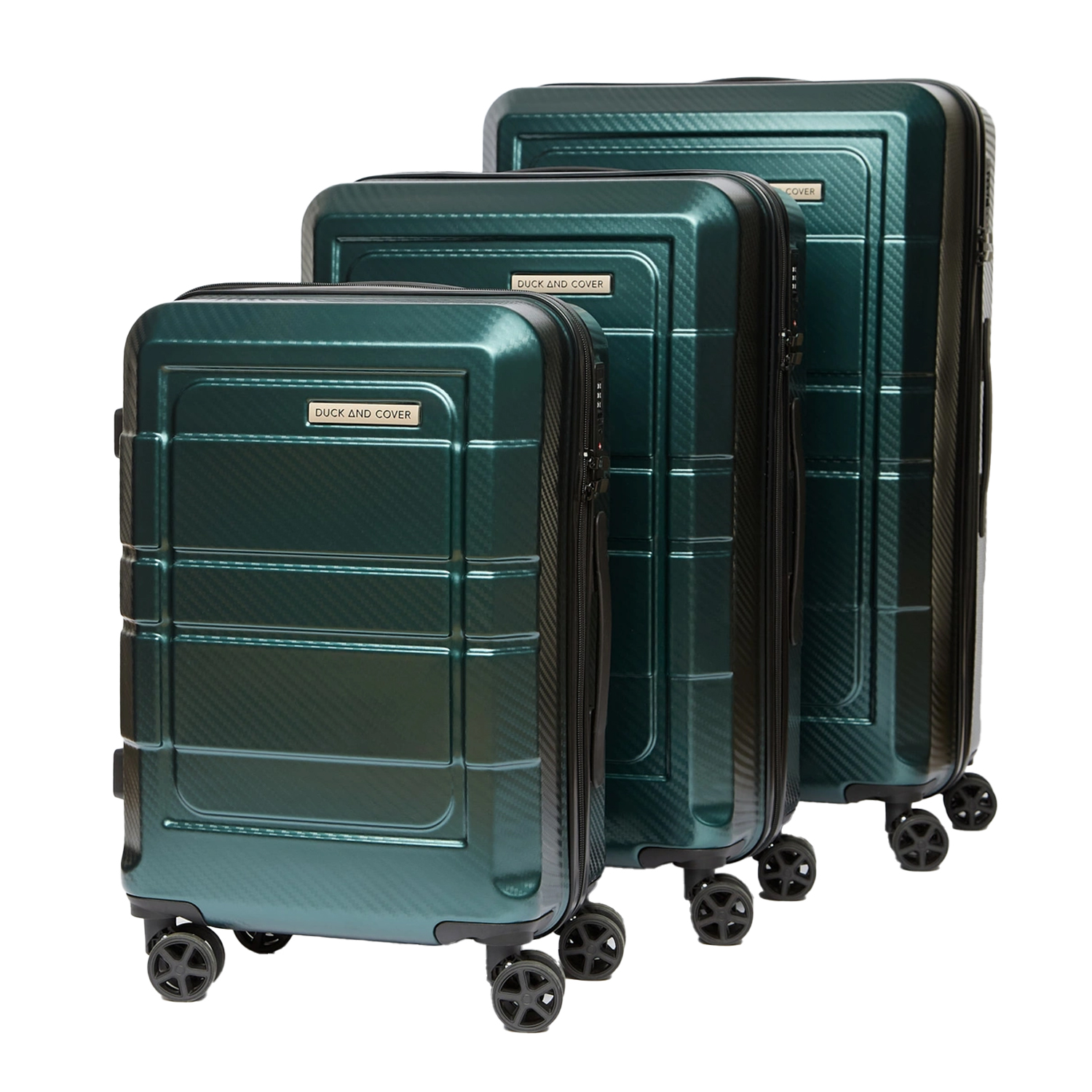 Duck and Cover - "Venture" Koffer (3er-Pack) (Dunkelgrün)