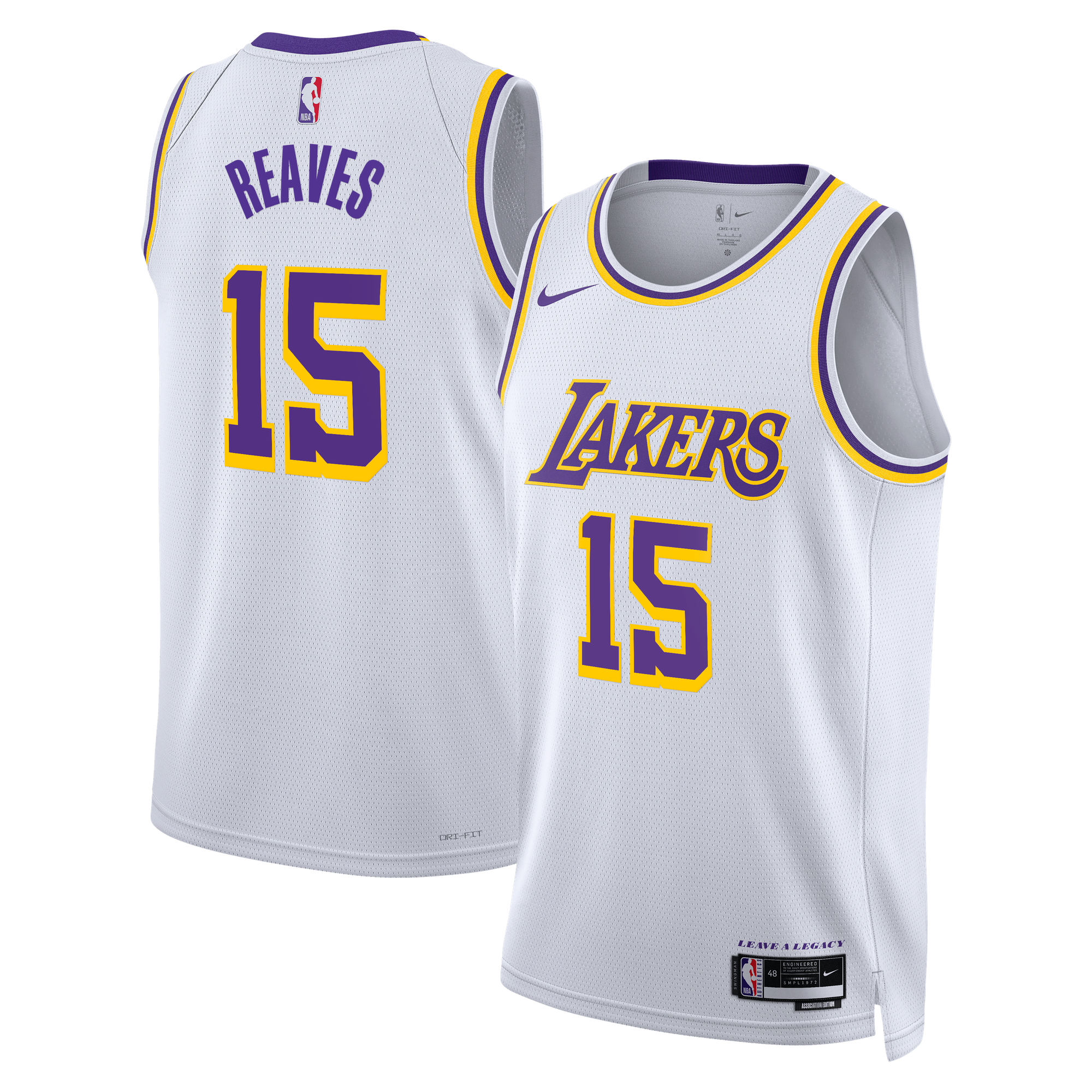 Maillot Swingman Nike Association Edition des Los Angeles Lakers - Blanc - Austin Reaves - Unisexe - Homme Taille: S
