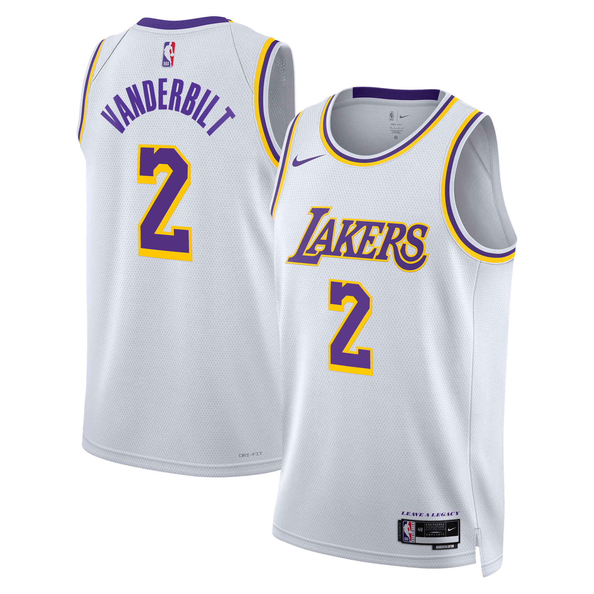 Maillot Swingman Nike Association Edition des Los Angeles Lakers - Blanc - Jarred Vanderbilt - Unisexe - Homme Taille: XS