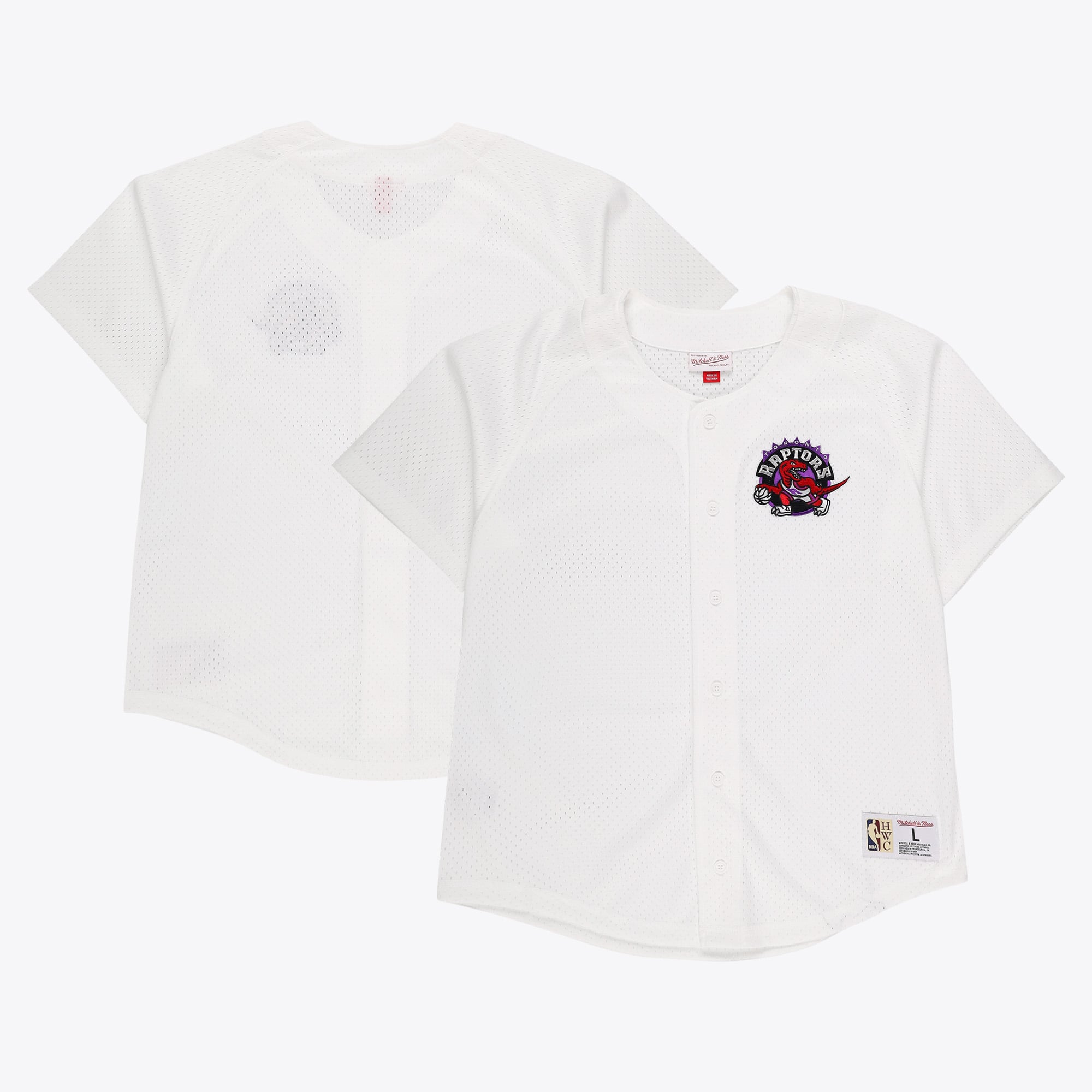 T-shirt boutonné en maille Mitchell & Ness des Toronto Raptors - Homme Taille: L