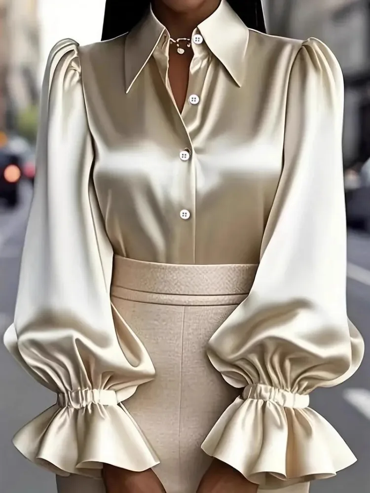 Frauen Blusen 2026 Frühling Herbst Langarm Bluse Frau Bluse Shirt Büro Elegante Arbeit Shirt Top Blusas Mujer De Moda
