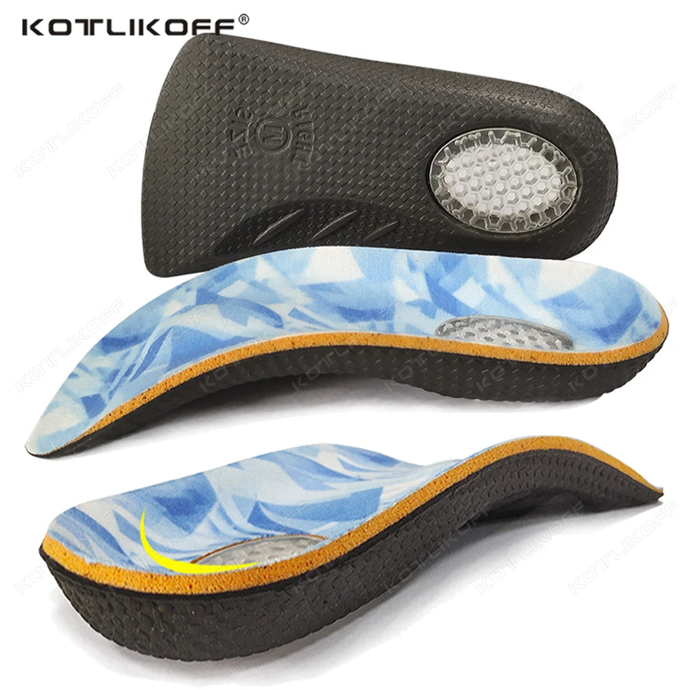 1/2 Paar orthopädische EVA-Halbeinlegesohlen für Plattfuß/XO, Beinpflege, Plantarfasziitis-Entlastung, rutschfeste Ferse, passend für den täglichen Sport, KOTLIKOFF Image