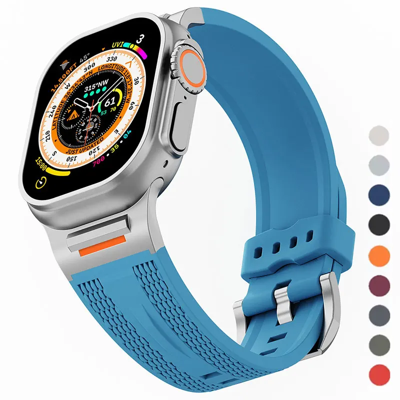 Silikonarmband für Apple Watch Band Ultra 3 2 1 49 mm 46 42 mm 45 44 mm Sportband für Iwatch Serie 11 10 9 8 7 6 SE 5 4 3 Correa Image