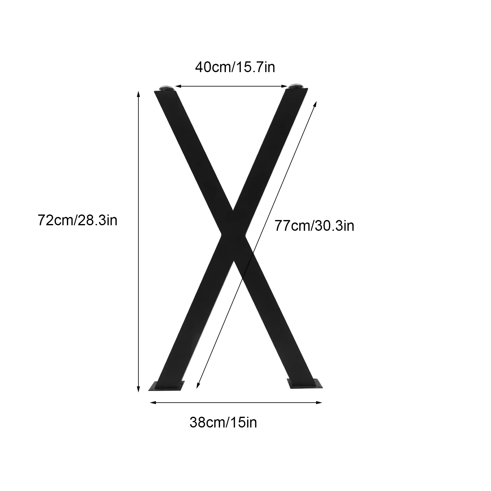 2er-Pack 28 Zoll X-förmige Metall-Tischbeine Tischbeine 28 Zoll X-Typ Metallbankbeine DIY Esszimmer-Couchtischbeine 2er-Set Image