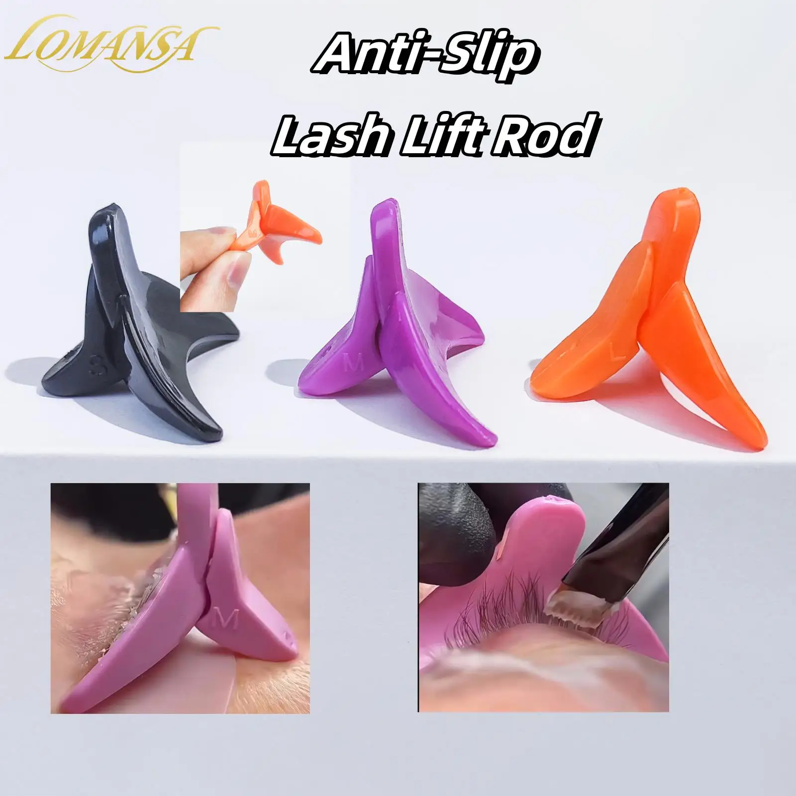 Lomansa Neue 1 Paar Silikon-Wimperndauerwellen-Pads, 3 Größen, rutschfeste Wimpernliftstange, wiederverwendbar, 3D-Wimpernverlängerung, Lockenwickler, Abstandshalter Image