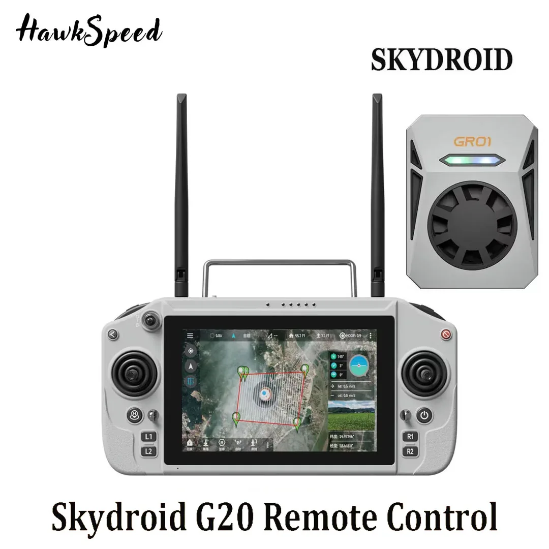Skydroid RC G20 Fernbedienung mit 6 nm Prozessor 2,4 GHz/5,8 GHz Dualband 7 Zoll High-Definition-Display 30 km Bildübertragung Image