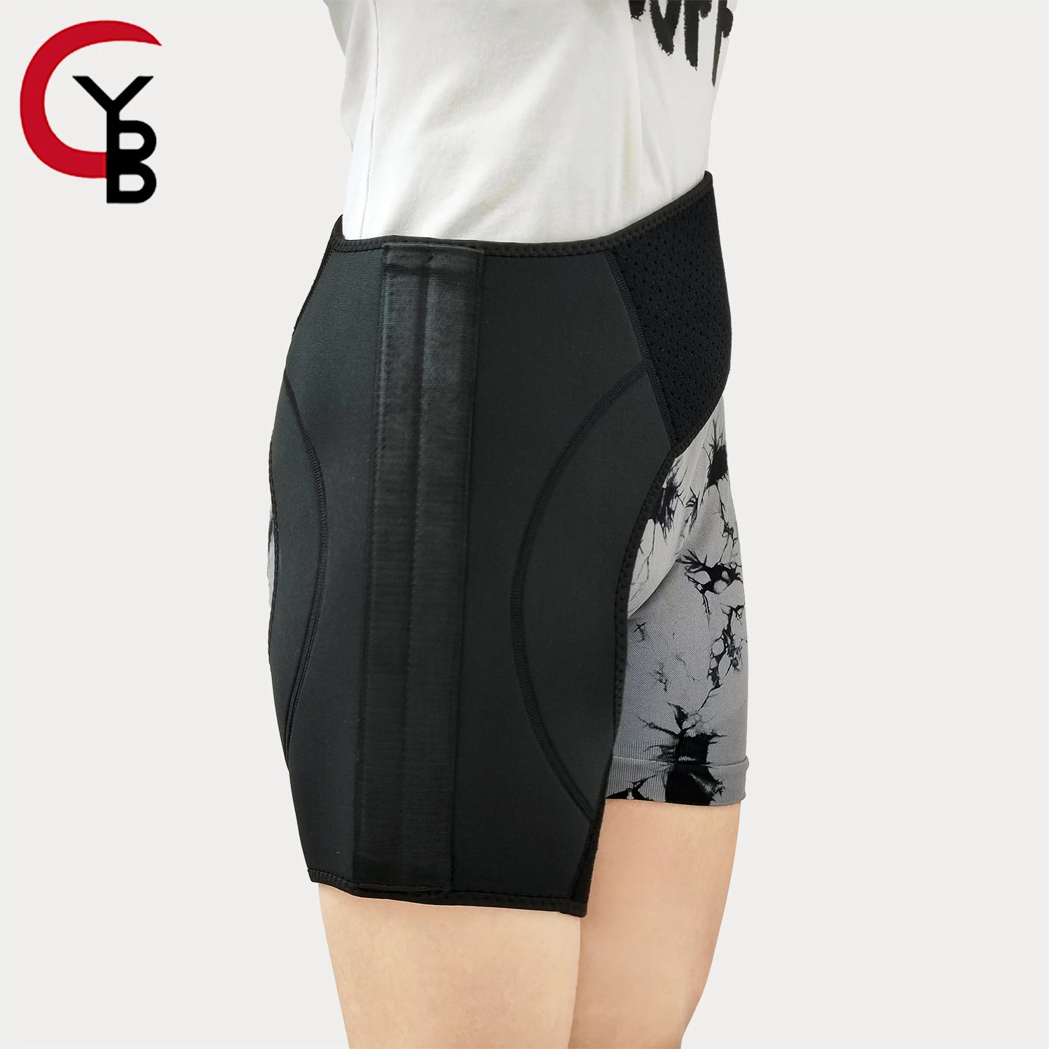 YANBIGUO Leistengegendstütze/Oberschenkelstütze, Kompressionswickel, verstellbare Hüftgelenkstütze für Leistengegendmuskulatur, Fitnessstudio, Fitness, Trainingssport Image